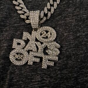 Silver 'No Days Off' Pendant Necklace. $25 or best offer